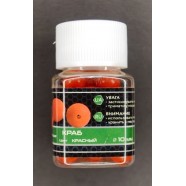 Наживка плаваюча, силіконова, в діпі, EOS, Кулька, 10мм, 25шт/уп, Краб, червоний